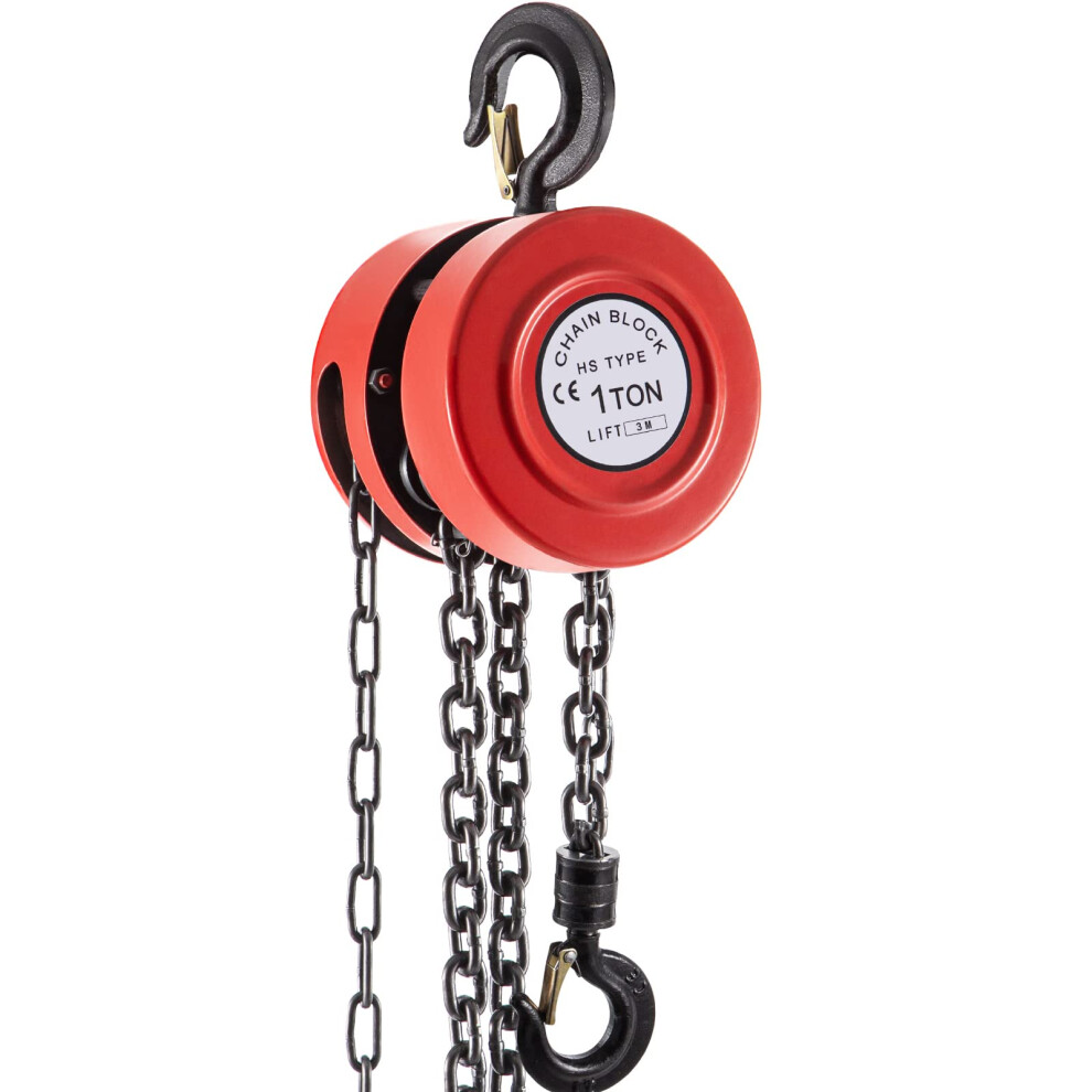 VEVOR Hand Chain Hoist  2200 lbs /1 Ton Capacity Chain Block  10ft/3m Lift Manual Hand Chain Block  Manual Hoist w/Industrial-Grade Steel Construction