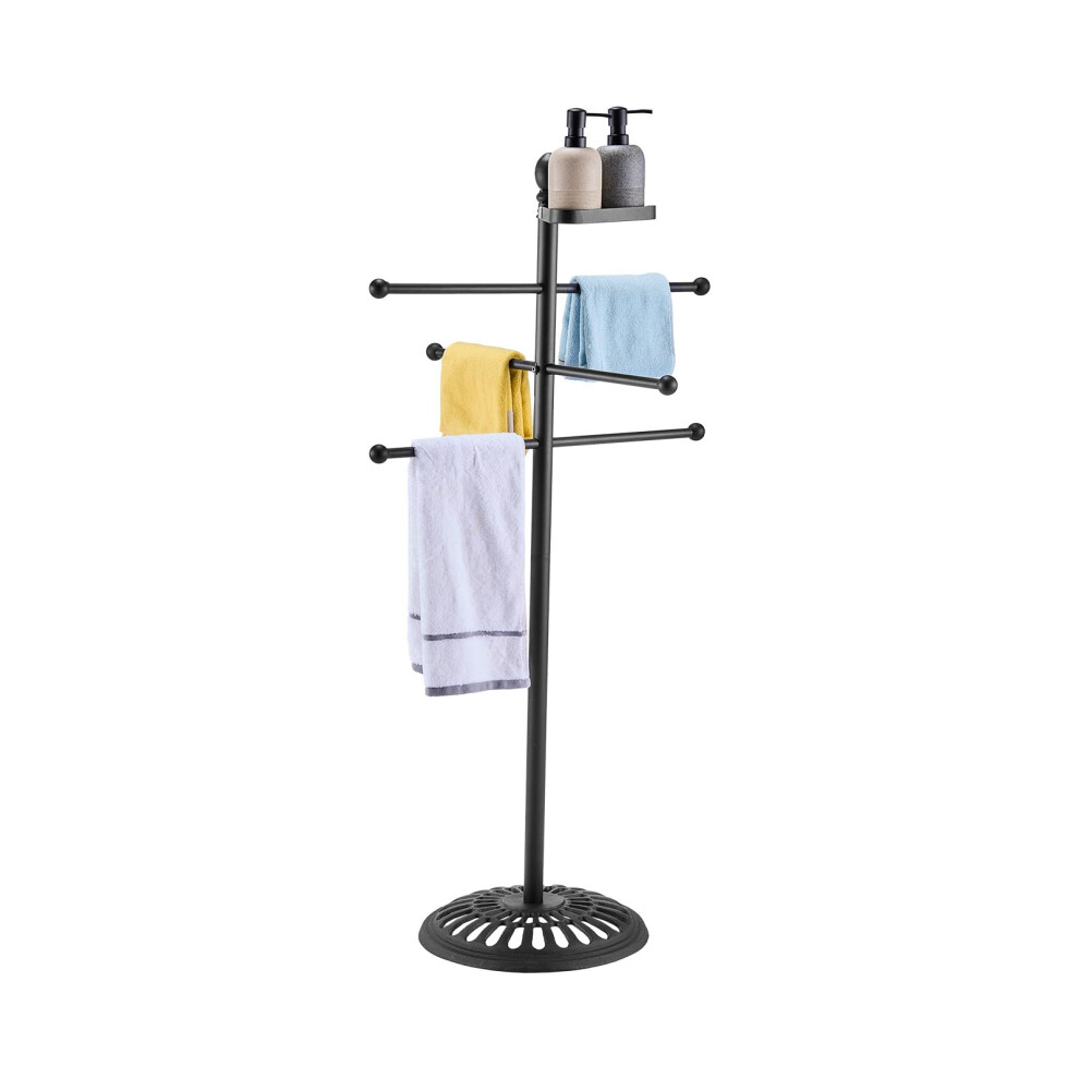 VEVOR Towel Rack  3 Bars Outdoor Towel Holder with Metal Base  Freestanding Pool Towel Hanger Stand Next to Hot Tub  Outdoor or Indoor Quilt Drying Ra