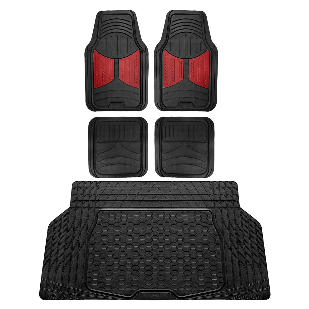 Juego Completo De Tapetes De Goma Monster Eye De Fh Group Con Revestimiento De Maletero/Alfombrilla De Carga De Vinilo Recortable, Color Negro. C-image