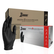 1st Choice Industrial Black Nitrile Gloves Case of 1000 6 Mil Size Small Latex Free Powder Free Textured Disposable Non-Sterile 1PBNS