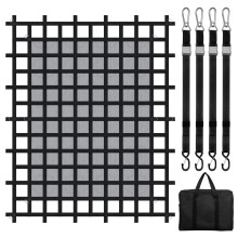 Filet de Cargo VEVOR, 96 x 81 po, Filet de Camion Résistant 1,500 lbs, 4 Sangles Ajustables, Crochets S-Hooks