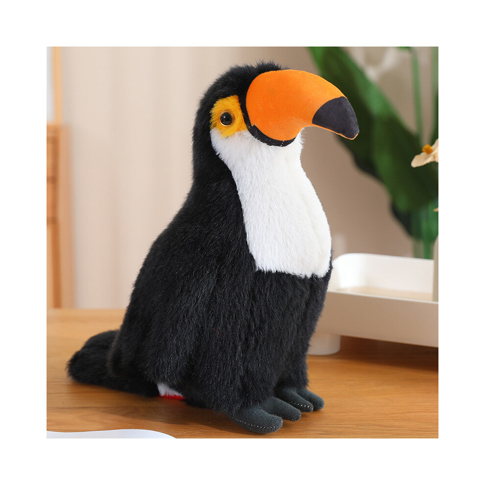 (White, 30cm) Colorful Beak Giant Plush Bird Toy Parrot Stuffed Animal Kids Decoration Home