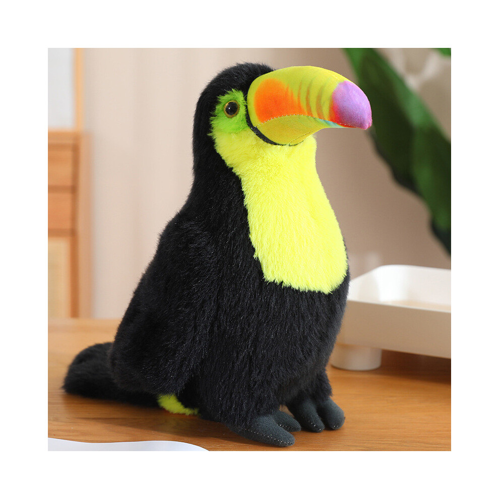 (Yellow, 40cm) Colorful Beak Giant Plush Bird Toy Parrot Stuffed Animal Kids Decoration Home