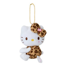 (Leopard Clip ) Sanrio Long Leg Hello Kitty Plush Pendant Keychain Doll Kids Decoration Gift
