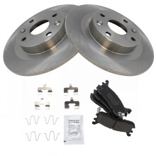 TRQ Rear Brake Pad & Rotor Kit Brake Pads Brake Rotor Ceramic Compatible with 1997-2002 Ford Escort 1994-2005 Mazda Miata 1998 Protege Mercury Tracer