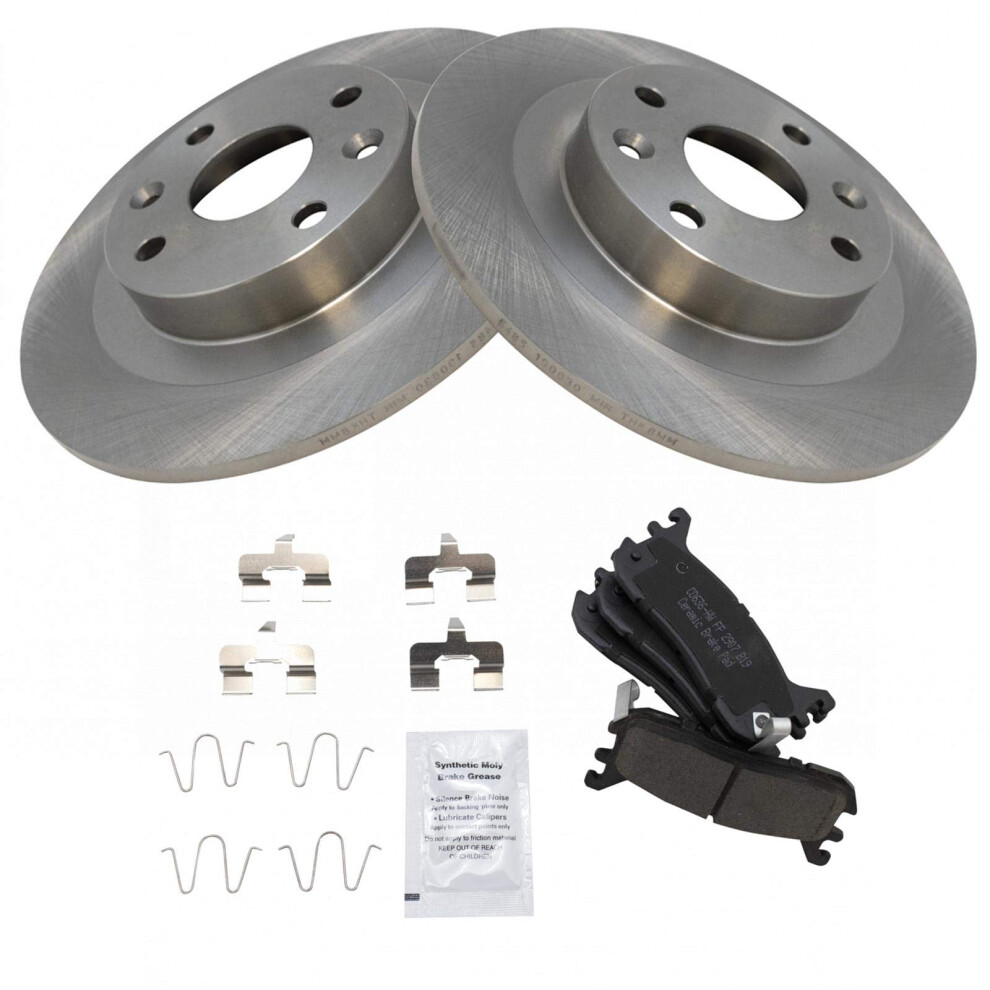 Trq Rear Brake Pad & Rotor Kit Brake Pads Brake Rotor Ceramic Compatible With 1997-2002 Ford Escort 1994-2005 Mazda Miata 1998 Protege Mercury Tracer 191213119129