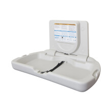 ECR4Kids Horizontal Wall-Mounted Changing Station with Slim Back  Baby Changer  White Granite