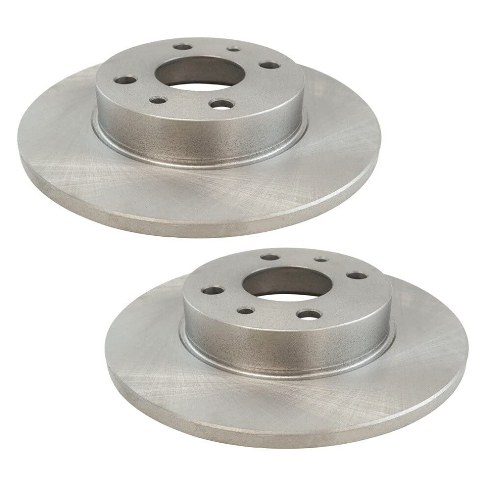Trq Rear Brake Rotors Set Solid Compatible With 2012-2019 Fiat 500 191213198964