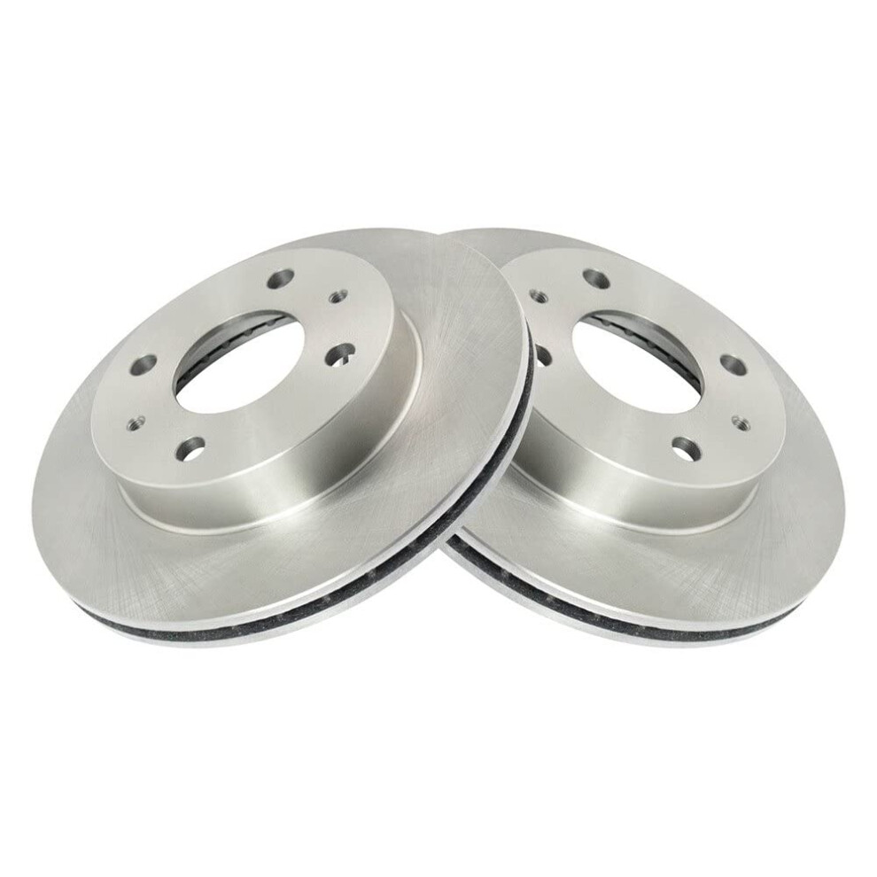 Trq Front Brake Rotors Set Vented Compatible With 1995-1997 Nissan 200Sx 1995-1999 Sentra 191213772607