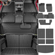 Alfombrilla de piso Powoq compatible con Jeep Grand Cherokee L 2021-2025, alfombrilla de carga y respaldo de repuesto para Grand Cherokee L de 7