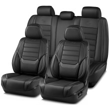 Coprisedili imbottiti Skechers MAX, coprisedili auto in memory foam e pelle, proteggi-sedile auto impermeabile, set completo, cuscino per seggiol