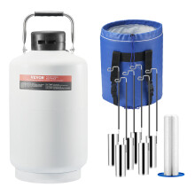 VEVOR Liquid Nitrogen Tank 10 L Aluminum Alloy Liquid Nitrogen Container LN2 Tank Dewar with 6 Canisters and Carry Bag with Straps Cryogenic Tank f
