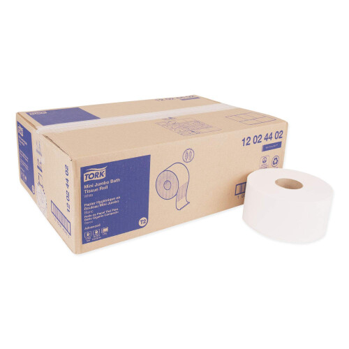 Tork 12024402 Mini Jumbo Χαρτί Μπάνιου Ρολό 2 Φύλλων Λευκό