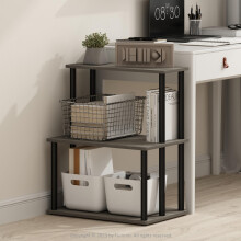 Furinno Turn-n-Tube 3-lags toolless Multipurpose Printer Stand Display Opbevaringshylde Fransk eg grå/sort