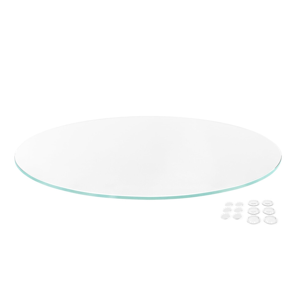26 Inch Round Ultra Clear Glass Table Top  Flat Edge  Low Iron Extra Clear Tempered Glass 1/4 Inch Thick  Replacement for Dining  End  Outdoor Patio T-image-OPC-PGTBDWZ-NEW