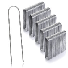 Piquets de fixation de jardin GardenMate antirouille, 15 cm, calibre 11, à tête ronde, robustes, en forme de U, lot de 500 – Agrafes galvanisées