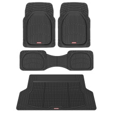 Motor Trend FlexTough Contour Liners Deep Dish 3 szt. Gumowe maty podlogowe i przycinana wykladzina bagaznika Mata do bagaznika  wytrzymala, odporna