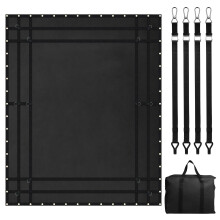 VEVOR Waterproof Cargo Net 120 in x 105 in Heavy Duty Truck Cargo Net-(WLL) 700lbs 4 Adjustable Straps with Carabiners & S-Hooks Truck Bed Cover f