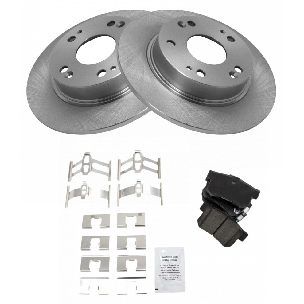 Trq Rear Brake Pad & Rotor Kit Brake Pads Brake Rotor Ceramic Compatible With 2013-2015 Acura Ilx 2006-2015 Honda Civic 191213108338
