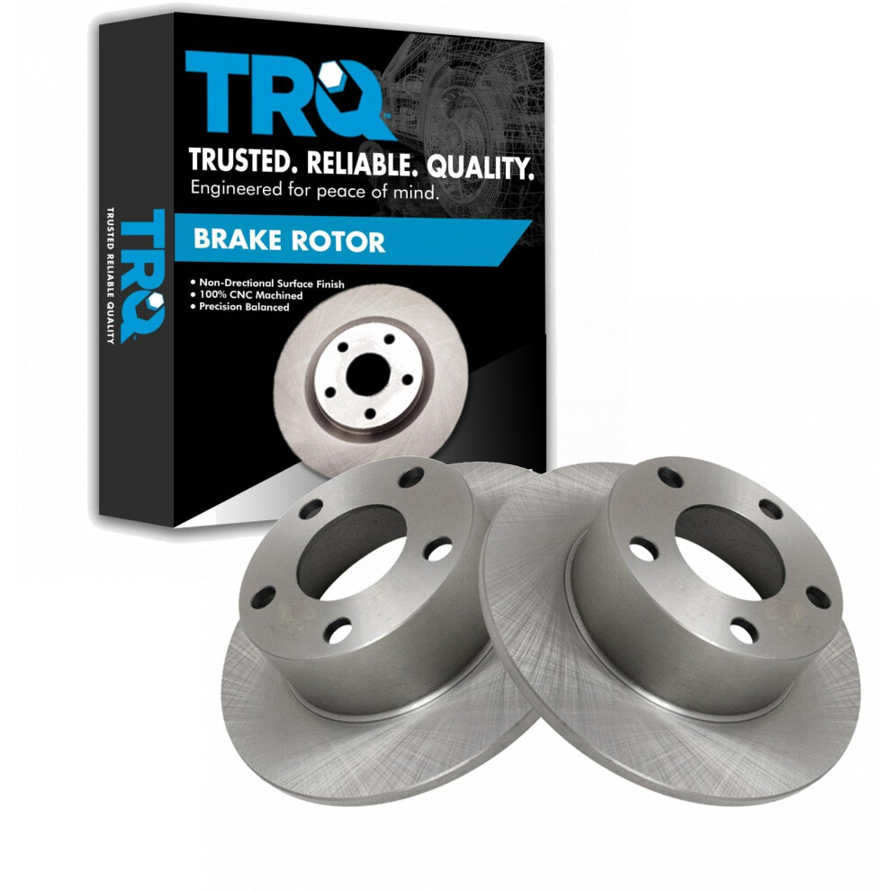 Trq Rear Brake Rotors Set Solid Compatible With 1992-1994 Audi 100 100 Quattro 1995-2004 A6 1995-1997 A6 Quattro 1998-2005 Volkswagen Passat 191213765531
