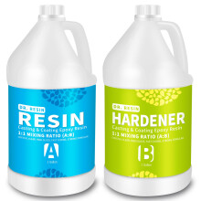 Dr. Harpiks 2 gallon krystalklar epoxyharpikssæt uden guldende selvniveau boblefrit harpikskit til smykker bordplade tumbler diy håndværk