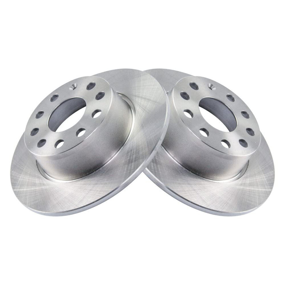 Trq Rear Brake Rotors Set Solid Compatible With 2019-2021 Volkswagen Jetta 2022-2023 Taos 191213789155