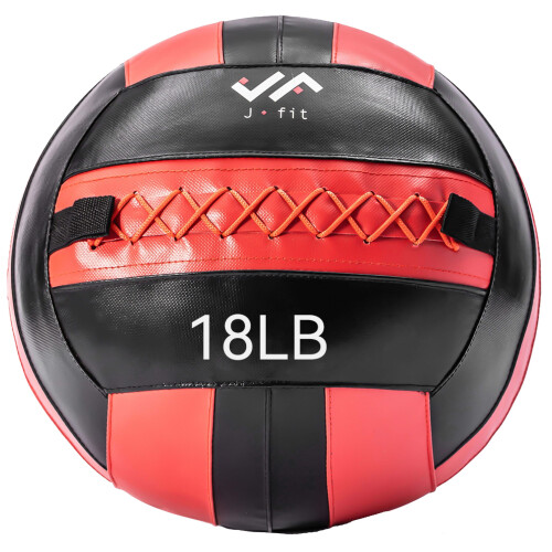 JFIT Wall Ball, Rouge/Noir, 18 LB