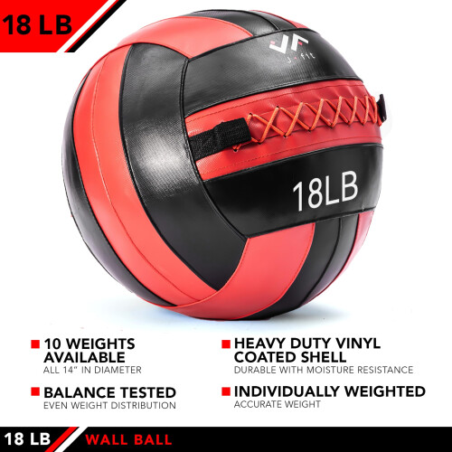 JFIT Wall Ball, Rouge/Noir, 18 LB 2