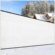 Schermo per recinzione ColourTree personalizzato, schermo per la privacy, bianco, 5' x 113' - Qualit commerciale, 170 GSM - Resistente - 3 anni