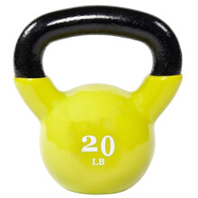 Fitvids All-Purpose Color Vinyl Coated Kettlebell  5-50 Pounds  Yellow
