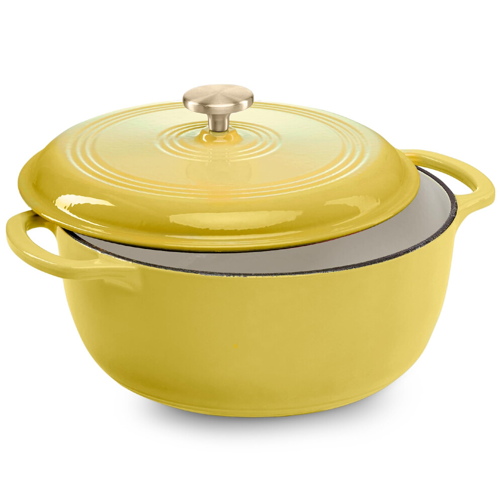 Best Choice Products 7.5 Quart Enamel Cast-Iron Round Dutch Oven  Family Style Heavy-Duty Pre-Seasoned Cookware for Home  Kitchen  Dining Room  Oven S-image-OPC-PGTBGWQ-NEW