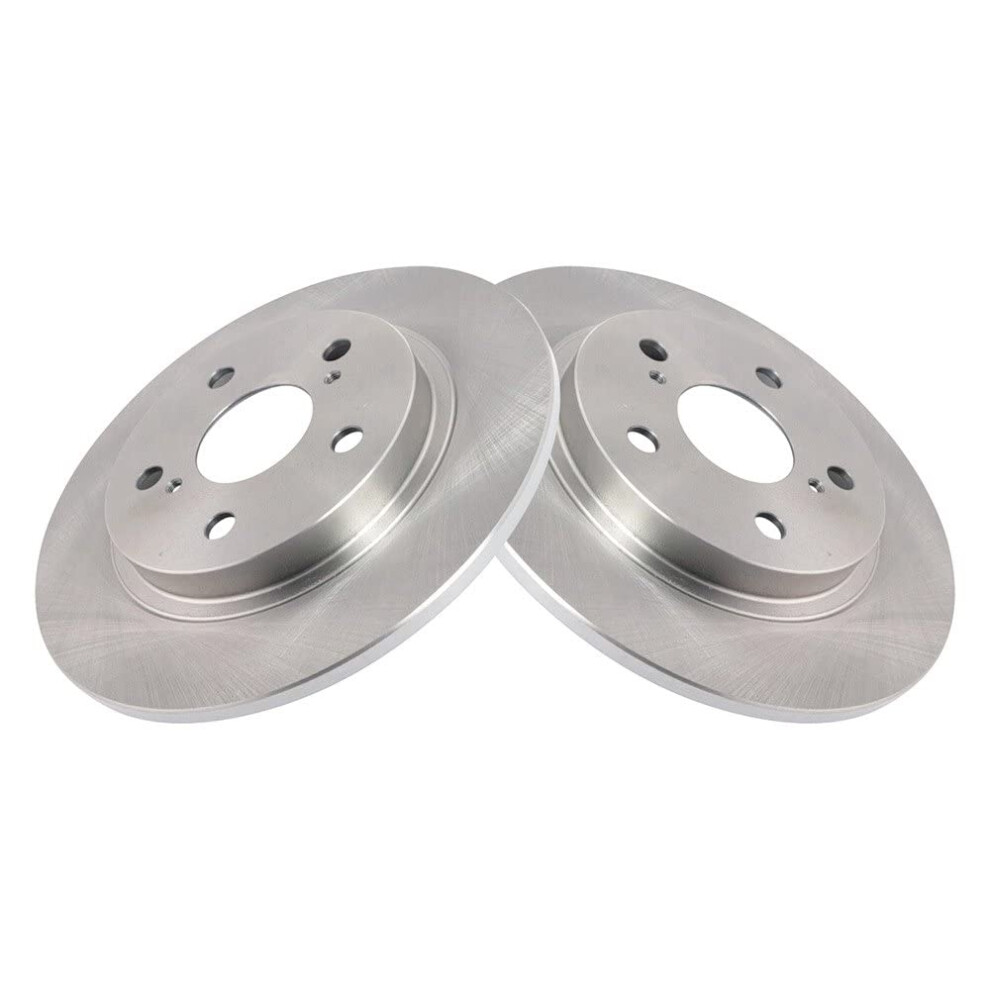 Trq Rear Brake Rotors Set Solid Compatible With 2009-2010 Pontiac Vibe 2016 Scion Im 2008-2015 Xb 2017-2018 Toyota Corolla Im 2009-2013 Matrix 191213770436