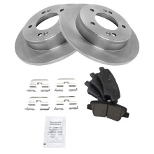TRQ Rear Brake Pad & Rotor Kit Brake Pads Brake Rotor Ceramic Compatible with 2011-2016 Hyundai Elantra 2013-2014 Elantra Coupe 2013-2016 Elantra GT
