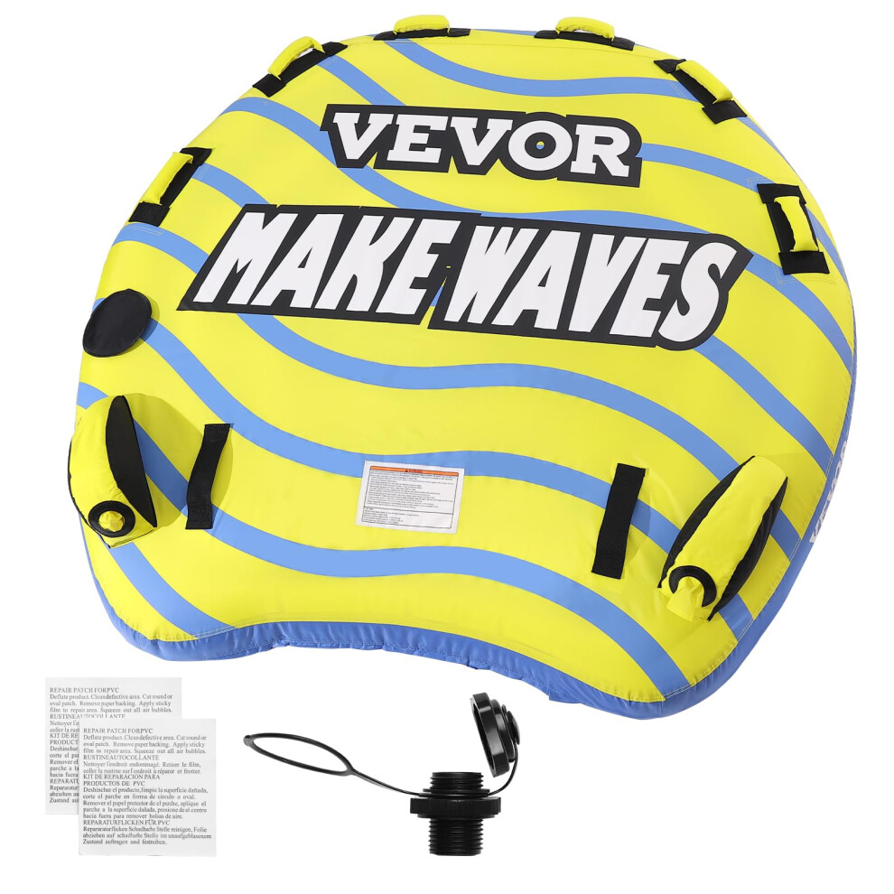 VEVOR Towable Tubes for Boating  1-3 Rider Inflatable Towable Tube with Bumper Fins  510 lbs Water Sport Towable Tubes for Boats to Pull  Full Nylon C