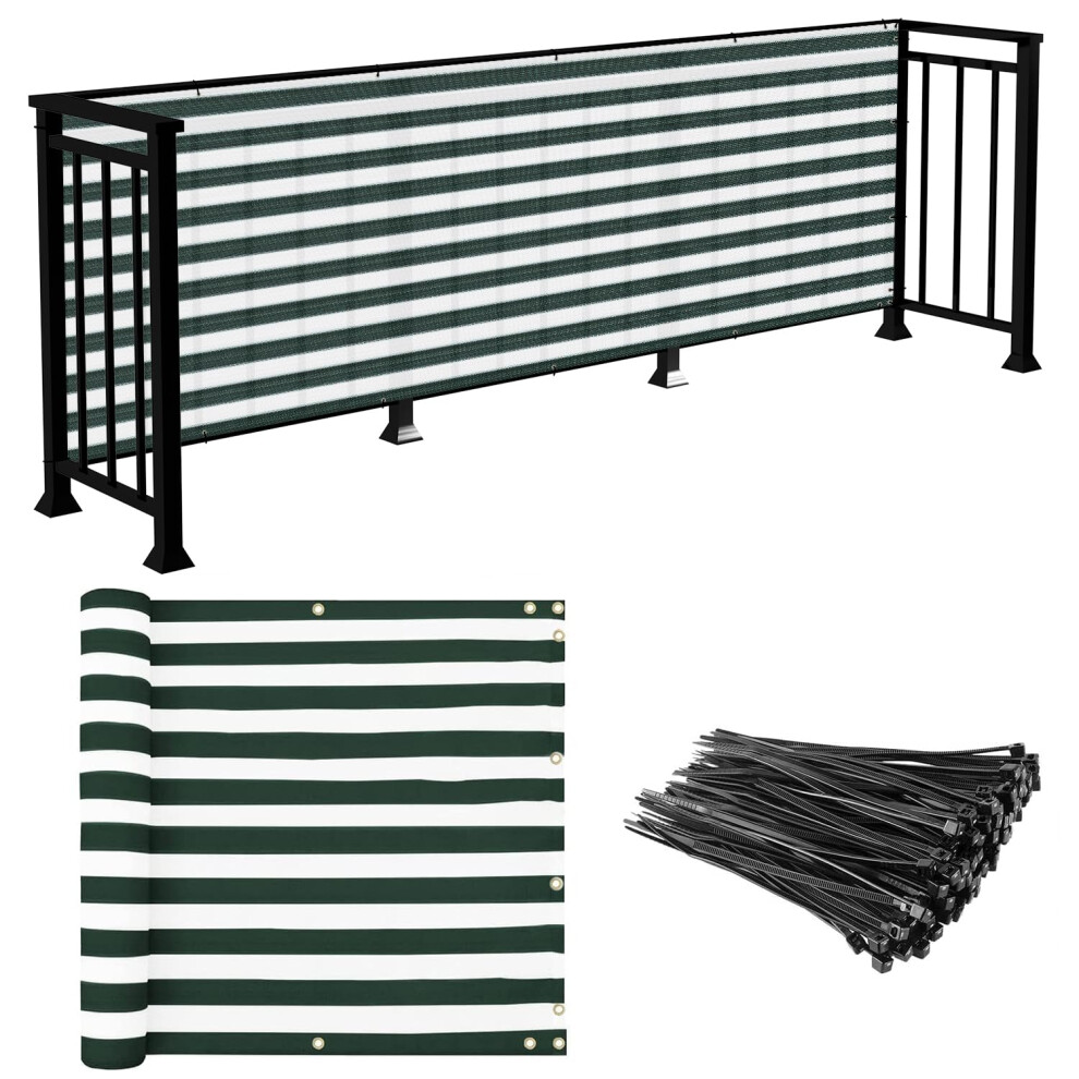 E&K Sunrise 3 'X 95' Balcon Couvre-Cran De Clture De Confidentialit Avec Glissire Ties Exterdooor Clarde Protection Uv Protection Pour Pater-image