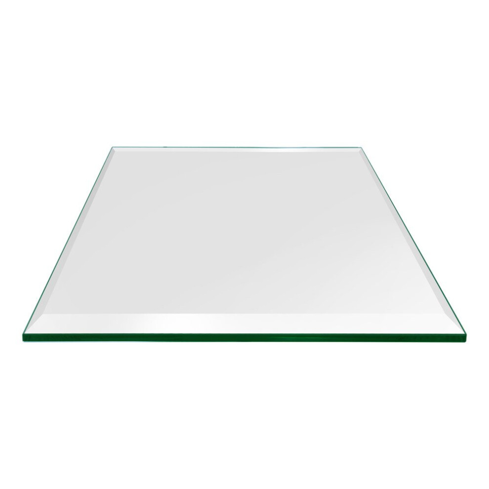 Dulles Glass 20"""" Square Glass Table Top - Tempered - 1/2"""" Thick - Bevel Polished Glass - Eased Corners-image-OPC-PGTBJ7D-NEW