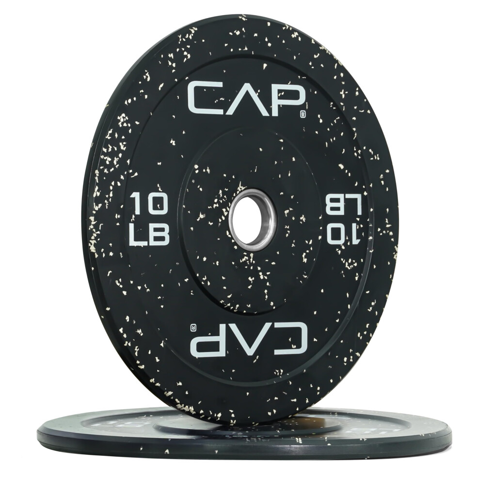 Photos - Other Trainers CAP Barbell Economy - Speckled Olympic Bumper Plate Set with White Logo Black 10 lb Pair OPR9PIS-20