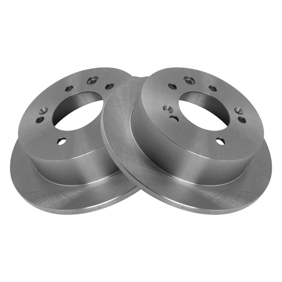 Trq Rear Brake Rotors Set Solid Compatible With 2007-2010 Hyundai Elantra 191213708057
