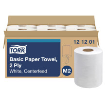 Tork Basic Centerfeed Paper Wiper White M2 ad alta assorbenza 6 x 600 fogli 121201
