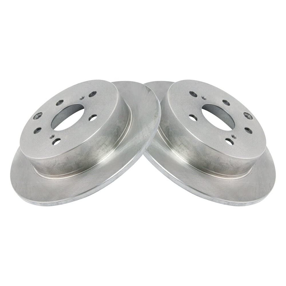 Trq Rear Brake Rotors Set Solid Compatible With 2009-2010 Pontiac Vibe 2009-2013 Toyota Matrix 191213769805