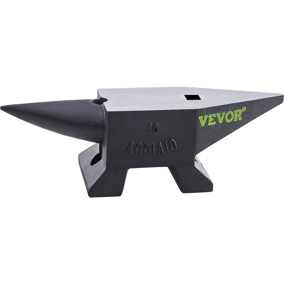 VEVOR Cast Iron Anvil  22 Lbs/10kg Single Horn Anvil  with Large Countertop and Stable Base  High Hardness Rugged Round Horn Anvil Blacksmith  for Sha