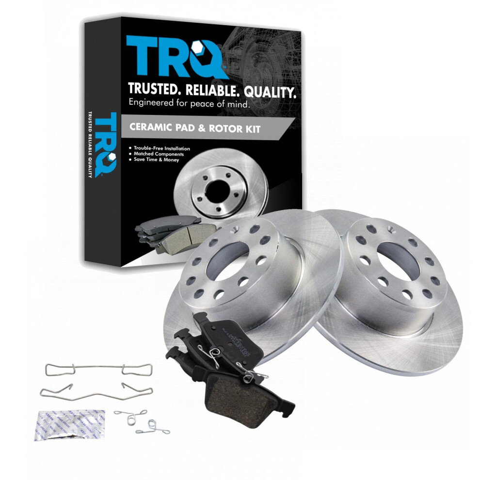 Trq Rear Brake Pad & Rotor Kit Brake Pads Brake Rotor Ceramic Compatible With 2019 Volkswagen Jetta 191213145210