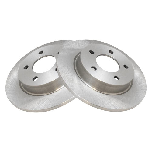 TRQ Rear Brake Rotors Set Solid Compatible with 2004-2013 Mazda 3