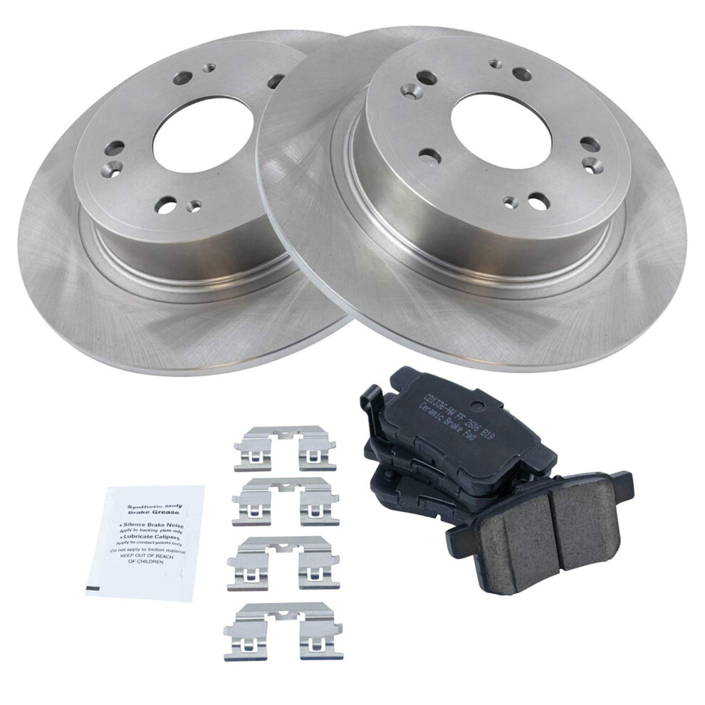 Trq Rear Ceramic Disc Brake Pad & Rotors Kit Set For Honda Accord Acura Tsx 191213110836