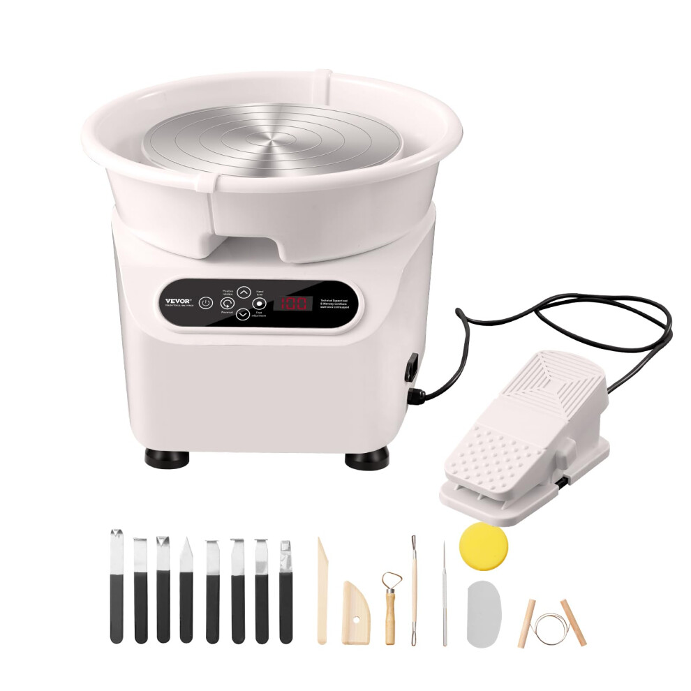 VEVOR 450W Direct Drive Pottery Wheel  11 inch Forming Machine for Adults with LCD Touch Screen Foot Pedal  50-300RPM Speed Adjustable Clay Potter's W