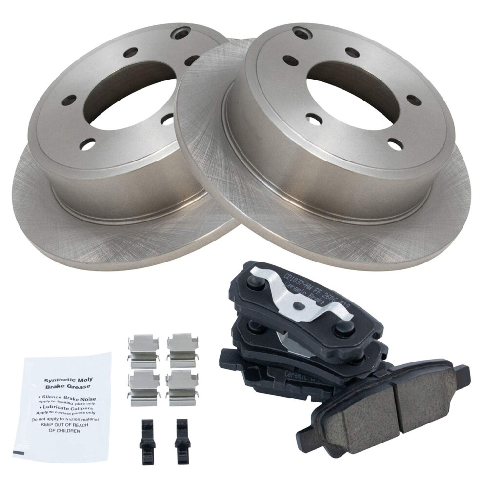 Trq Rear Ceramic Brake Pad & Rotor Disc Set For 200 Sebring Avenger Jeep 191213110157