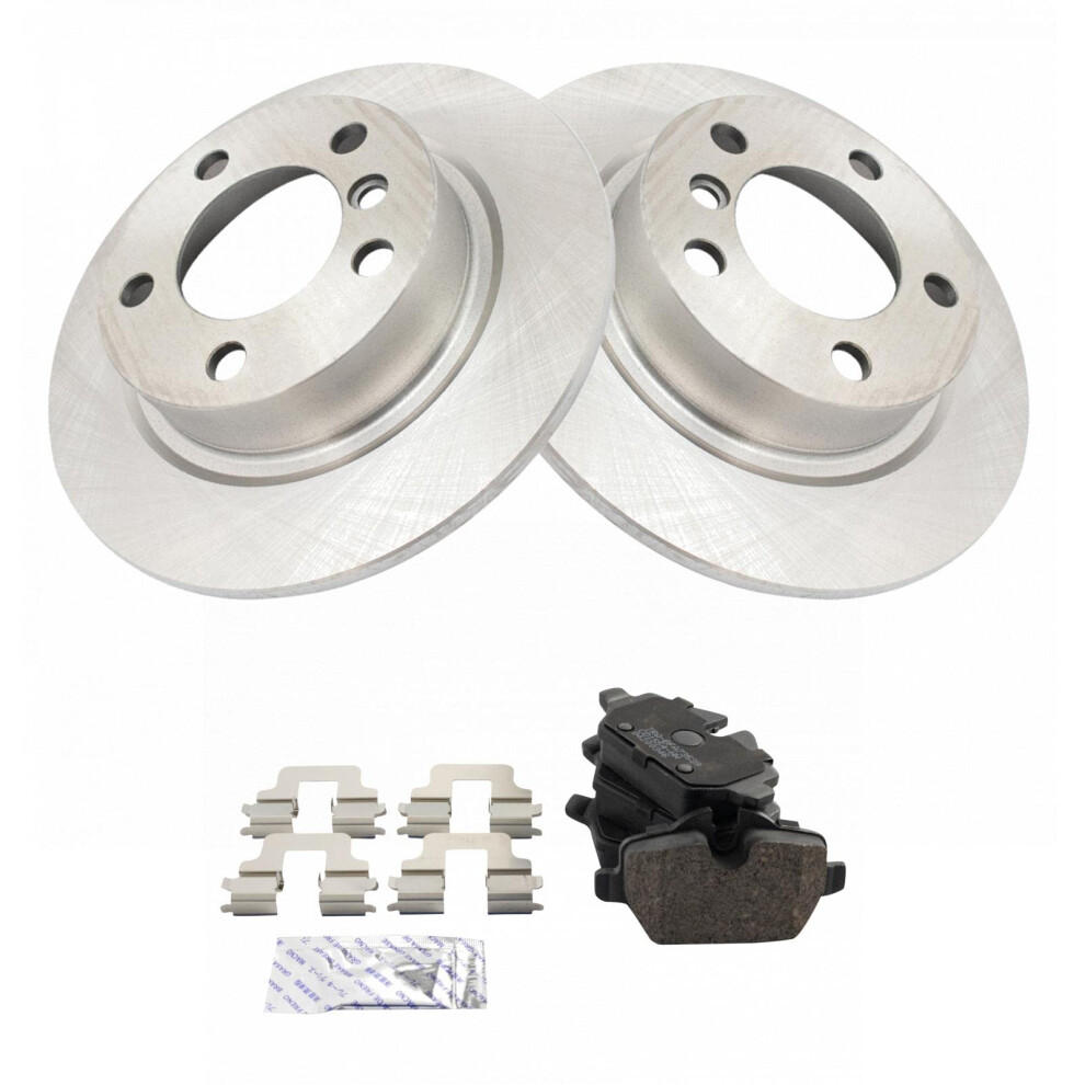 Trq Rear Brake Pad & Rotor Kit Brake Pads Brake Rotor Ceramic Compatible With 2011-2016 Mini Cooper Countryman 2013-2016 Cooper Paceman 191213194874