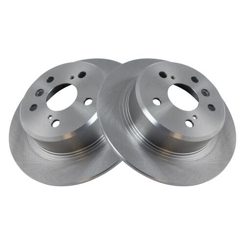 TRQ Rear Brake Rotors Set Solid Compatible with 1995-1999 Toyota Avalon