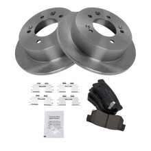 TRQ Rear Brake Pad & Rotor Kit Brake Pads Brake Rotor Ceramic Compatible with 2007-2010 Hyundai Elantra