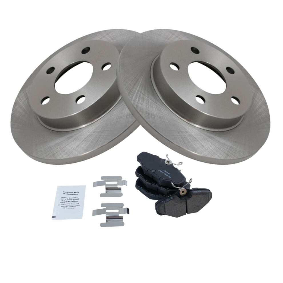 Trq Rear Brake Pad & Rotor Kit Brake Pads Brake Rotor Ceramic Compatible With 1993-2007 Ford Taurus 1993-2002 Lincoln Continental 1993-2005 Mercury Sa 191213106402